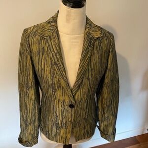 Jones New York Lined Jacket, Celery, tan, gold, black, gray